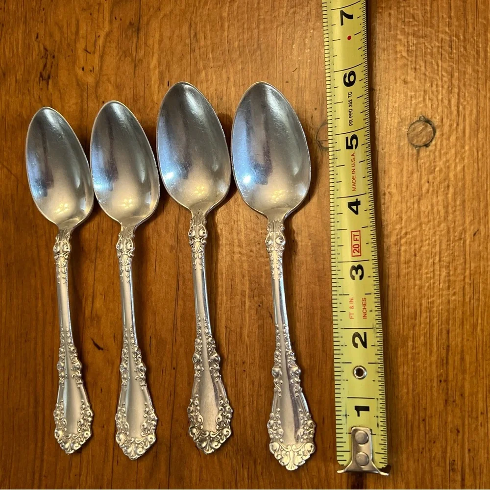 Set of 4 1847 Rogers Bros Silver Plate Teaspoons
